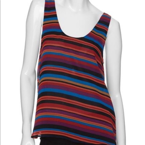 Joie Rainbow Striped Silk Sleeveless Blouse Small - Picture 5 of 5